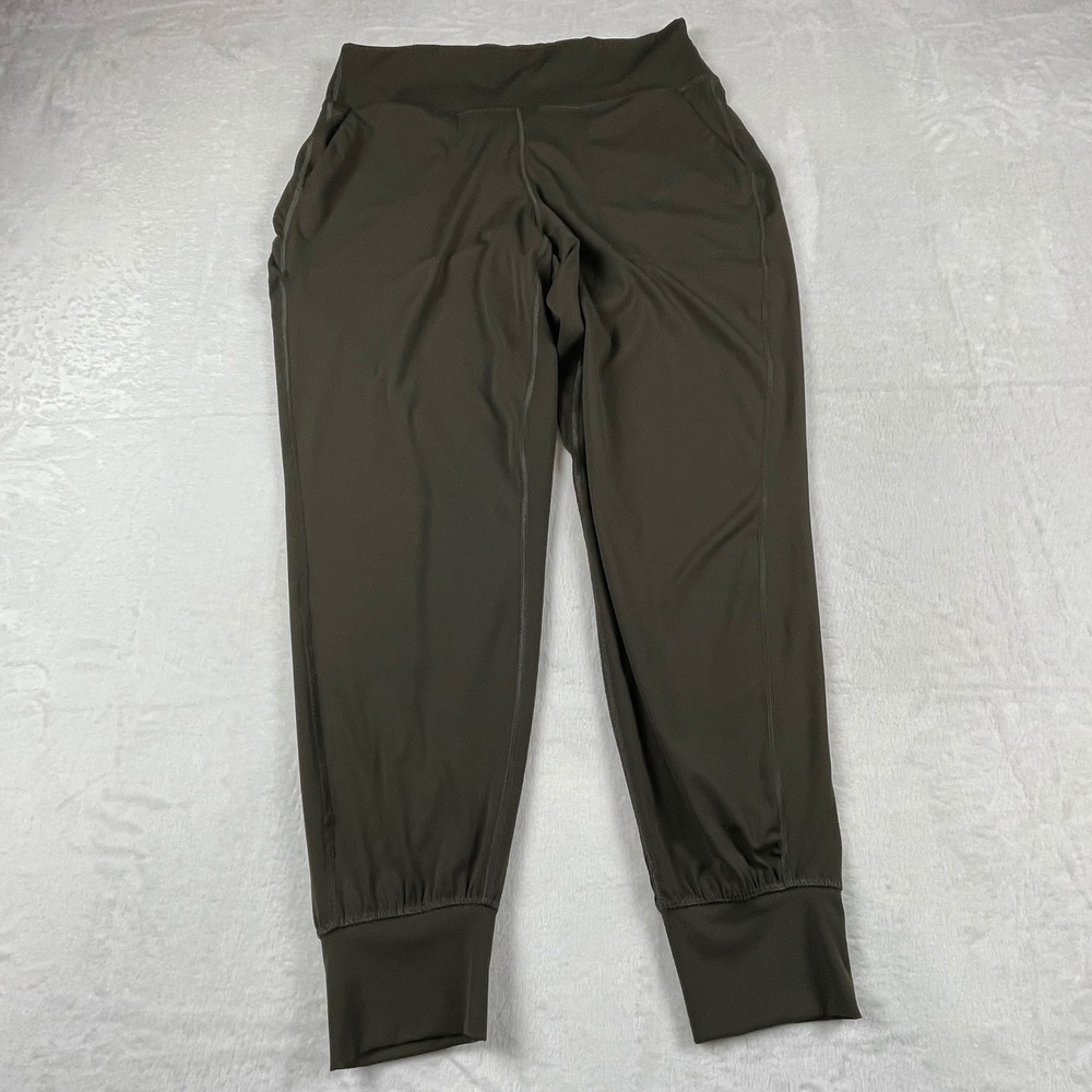 Fabletics Womens XL High Waisted Joggers Green Nylon Lycra Activewear Pants